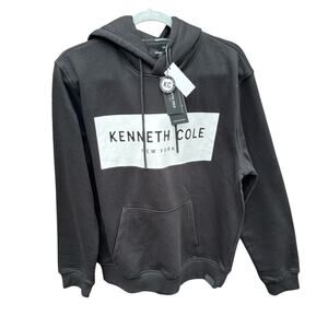 NWT New Kenneth Cole Mens Large Black Mobility Fleece Hoodie Hooded Sweatshirt